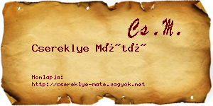 Csereklye Máté névjegykártya