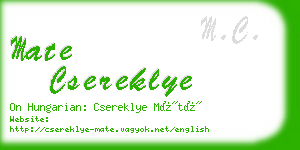 mate csereklye business card